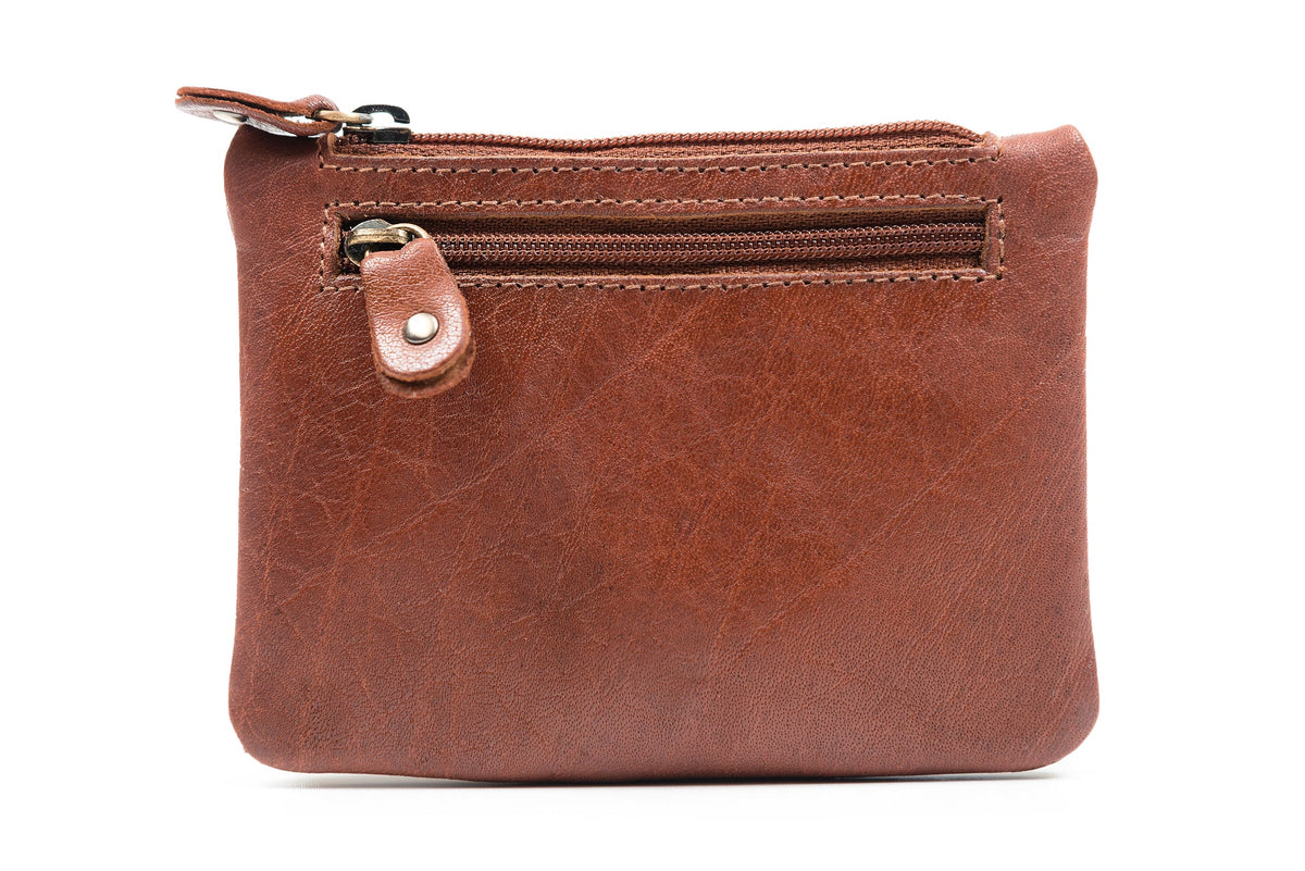 Classic Leather 3 Zipper Purse