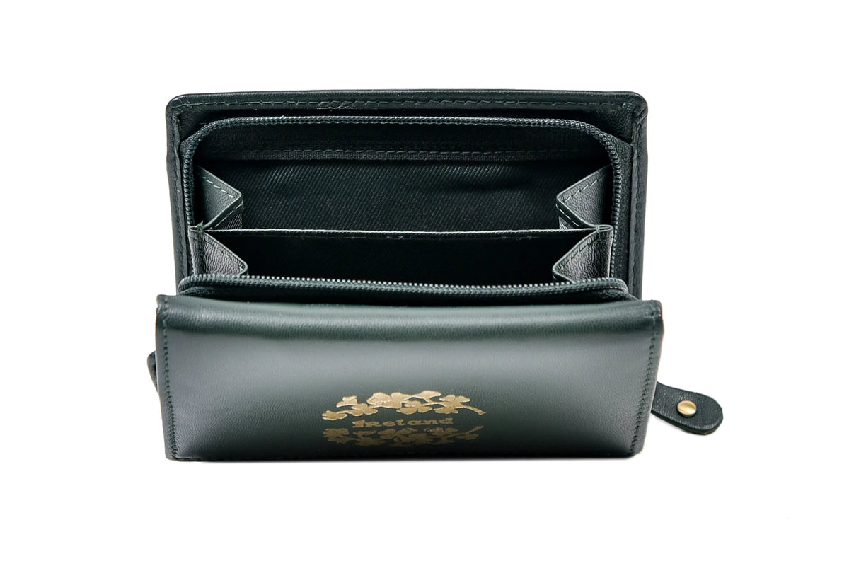Emerald Isle Shamrock Leather Purse