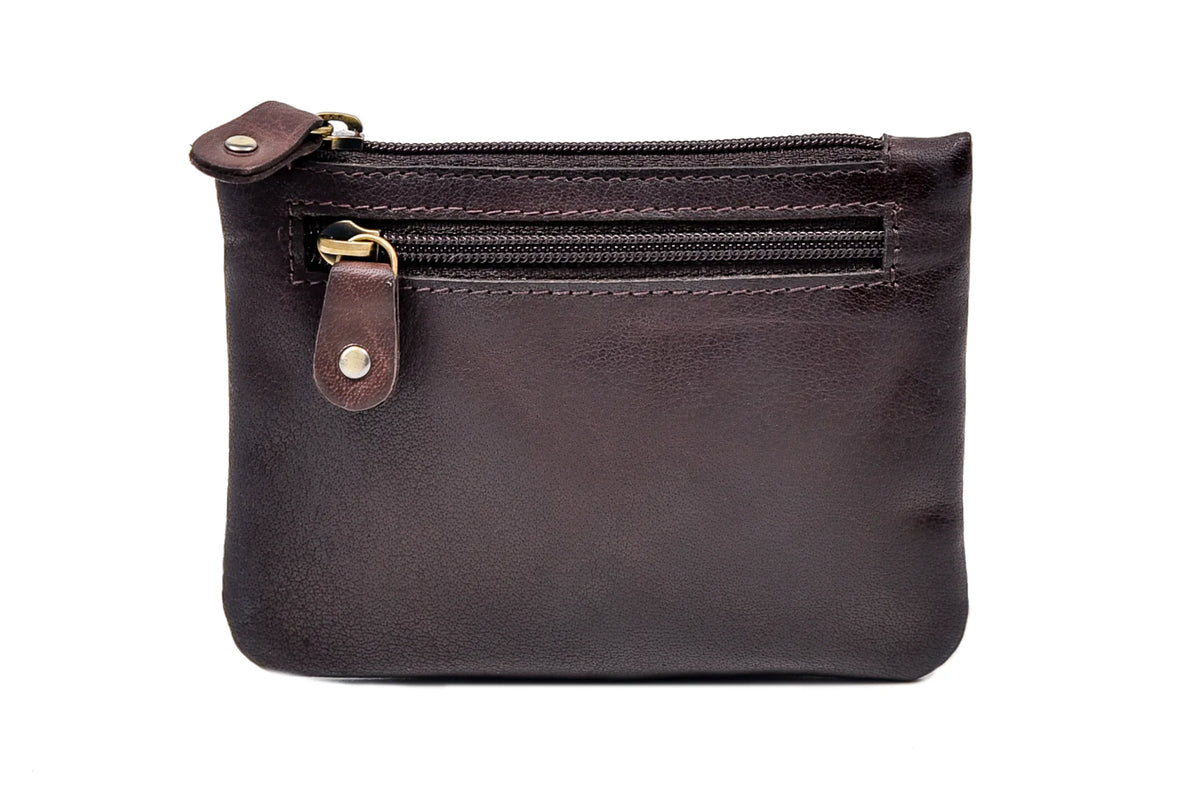 Classic Leather 3 Zipper Purse