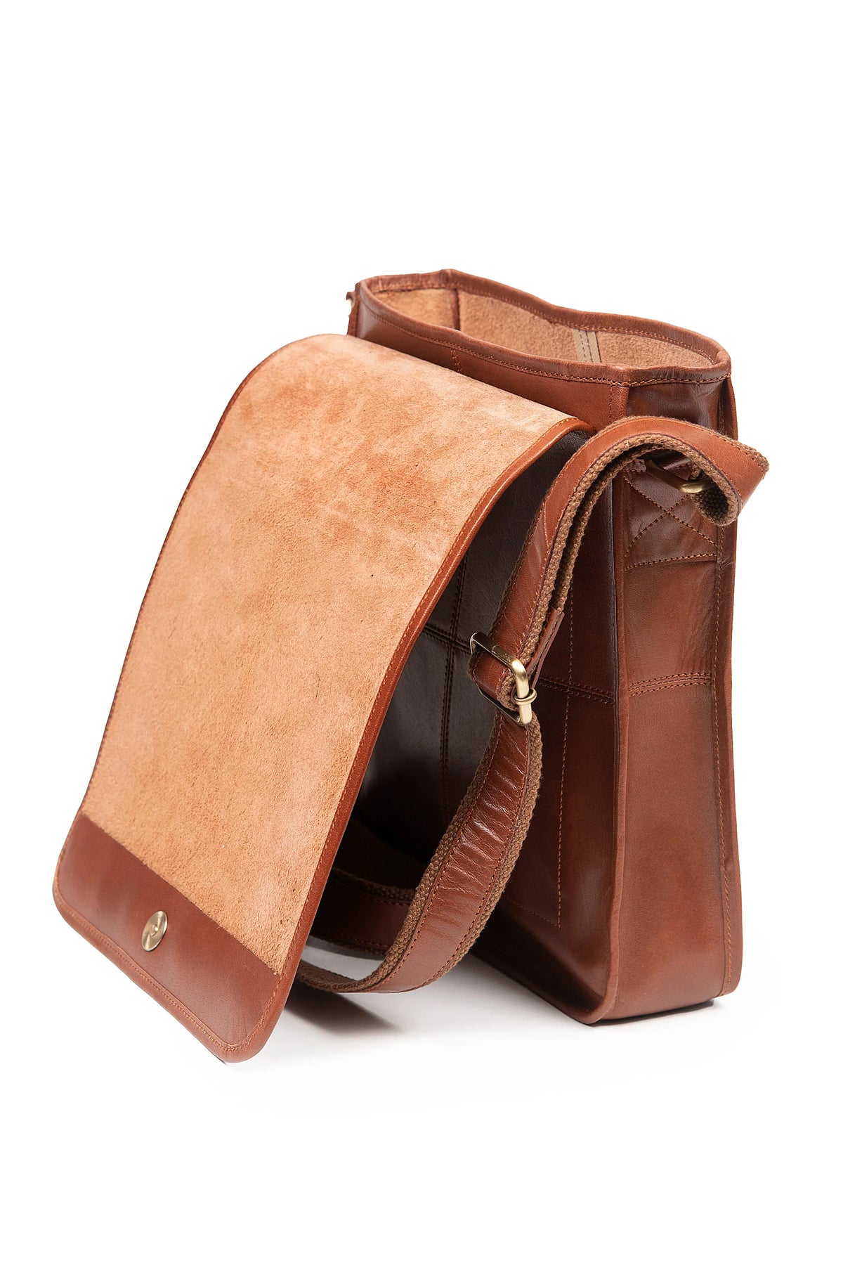 Leather Messenger Crossbody Bag