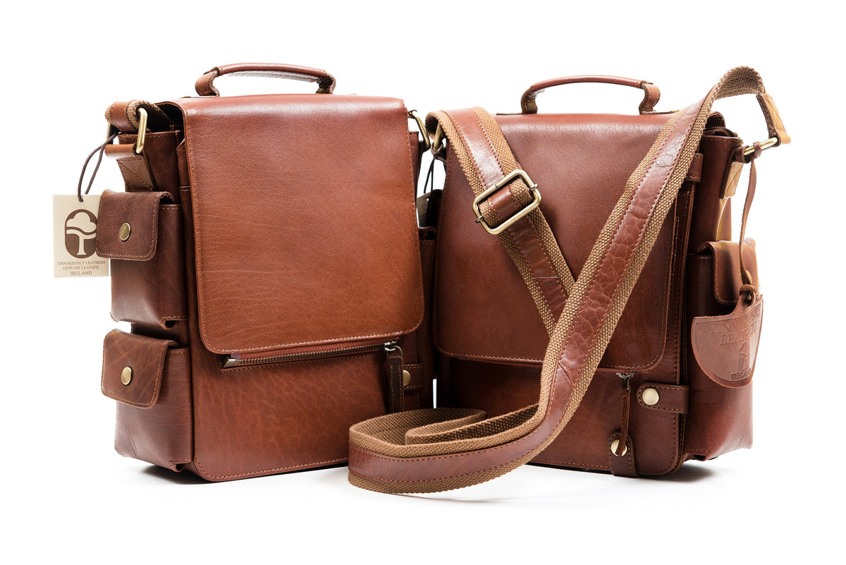Multi-Compartment Leather Utility Crossbody Bag