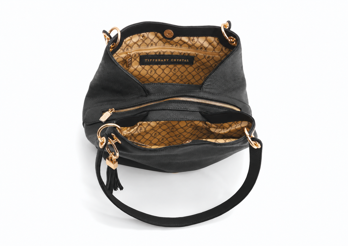 Black tote bag interior compartments Irish Bags