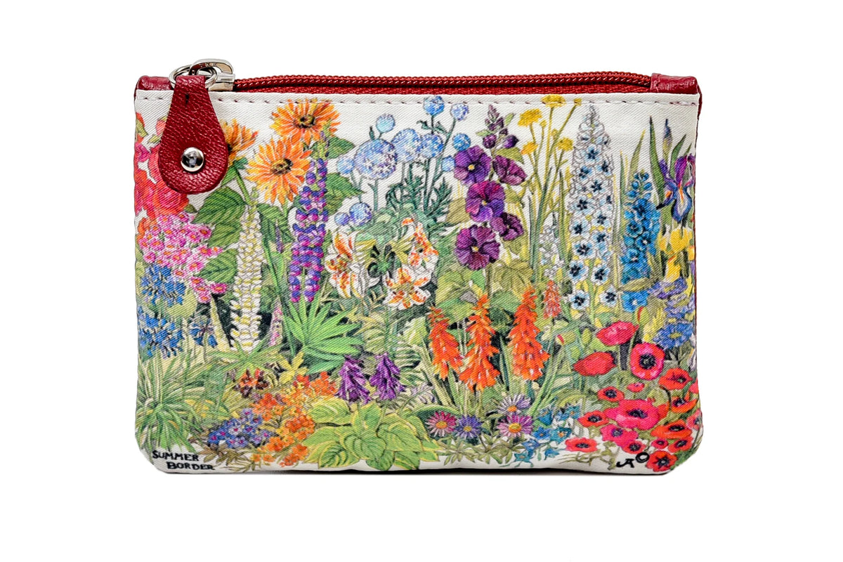 Garden Floral Leather Zip Purse
