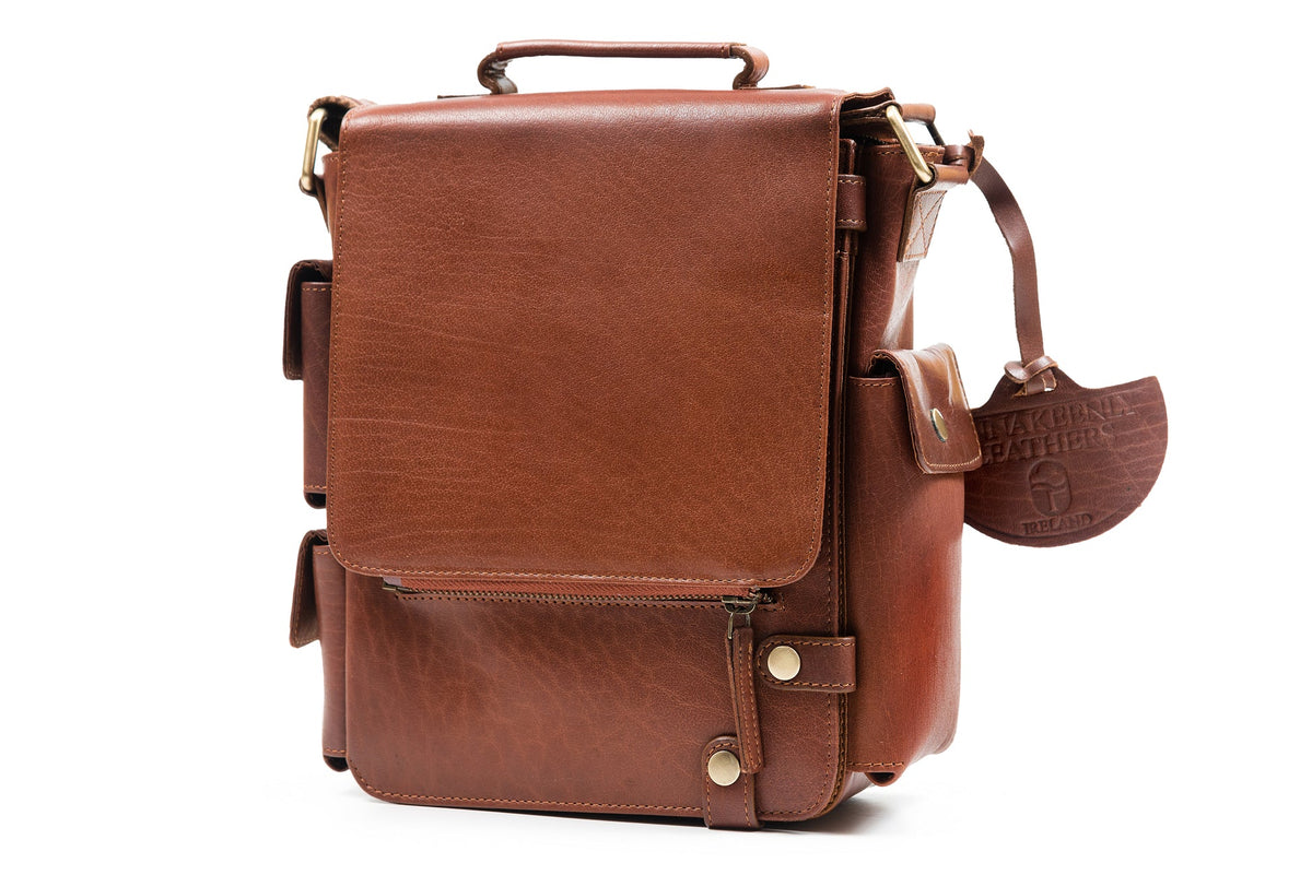 Multi-Compartment Leather Utility Crossbody Bag